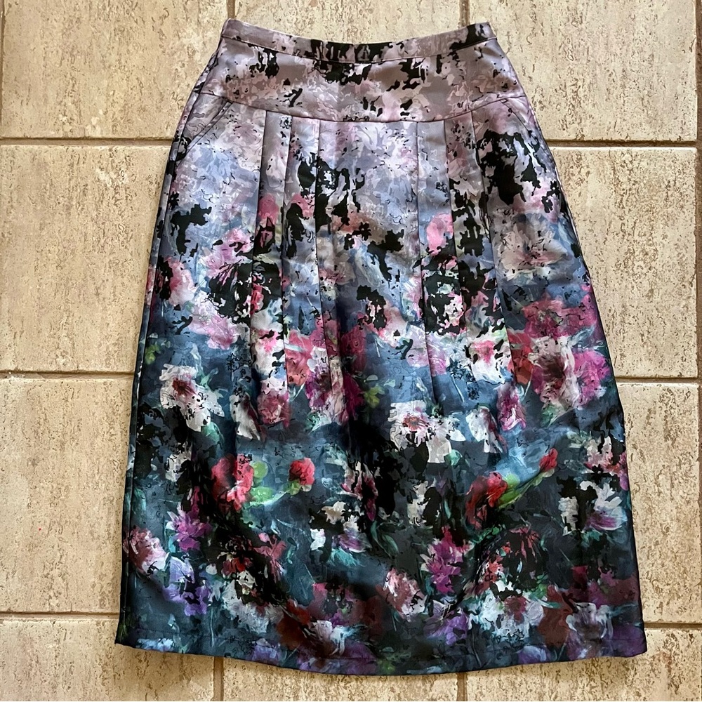 Soft Surroundings Maxi Skirt Petite Medium Floral Jacquard Dark Fairy Whimsigoth
